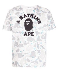 Мужская белая футболка с круглым вырезом с камуфляжным принтом от A Bathing Ape