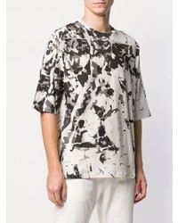Мужская белая футболка с круглым вырезом с камуфляжным принтом от Mr & Mrs Italy