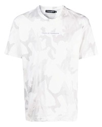 Мужская белая футболка с круглым вырезом с камуфляжным принтом от Dolce & Gabbana