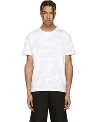 Мужская белая футболка с круглым вырезом с камуфляжным принтом от Valentino