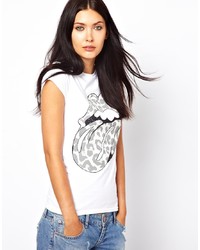 Женская белая футболка с круглым вырезом с леопардовым принтом от Amplified