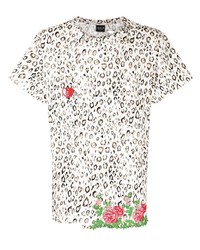 Мужская белая футболка с круглым вырезом с леопардовым принтом от COOL T.M