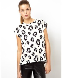 Женская белая футболка с круглым вырезом с леопардовым принтом от H O U S E Of H A C K N E Y