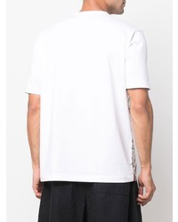 Мужская белая футболка с круглым вырезом с "огурцами" от Comme des Garcons
