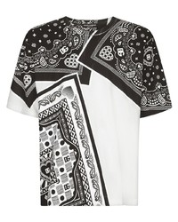 Мужская белая футболка с круглым вырезом с "огурцами" от Dolce & Gabbana