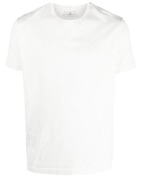 Мужская белая футболка с круглым вырезом с "огурцами" от Etro