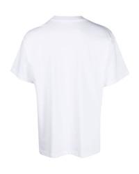 Мужская белая футболка с круглым вырезом с "огурцами" от Soulland