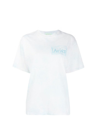 Женская белая футболка с круглым вырезом с принтом тай-дай от ARIES