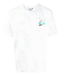Мужская белая футболка с круглым вырезом с принтом тай-дай от Carne Bollente