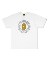 Мужская белая футболка с круглым вырезом с принтом от A Bathing Ape