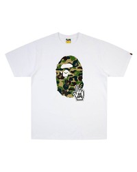 Мужская белая футболка с круглым вырезом с принтом от A Bathing Ape