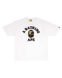 Мужская белая футболка с круглым вырезом с принтом от A Bathing Ape