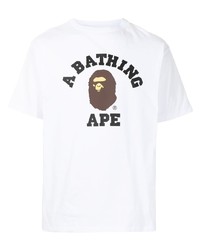 Мужская белая футболка с круглым вырезом с принтом от A Bathing Ape