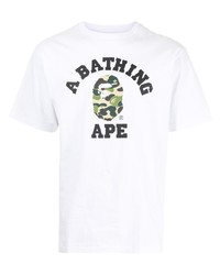 Мужская белая футболка с круглым вырезом с принтом от A Bathing Ape