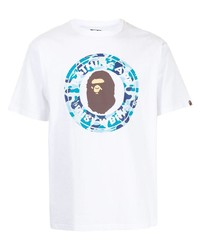 Мужская белая футболка с круглым вырезом с принтом от A Bathing Ape