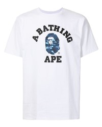 Мужская белая футболка с круглым вырезом с принтом от A Bathing Ape