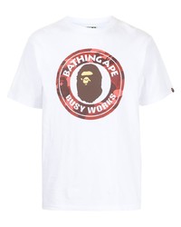 Мужская белая футболка с круглым вырезом с принтом от A Bathing Ape