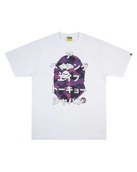 Мужская белая футболка с круглым вырезом с принтом от A Bathing Ape