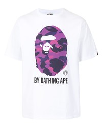 Мужская белая футболка с круглым вырезом с принтом от A Bathing Ape