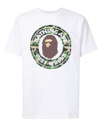 Мужская белая футболка с круглым вырезом с принтом от A Bathing Ape