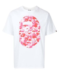 Мужская белая футболка с круглым вырезом с принтом от A Bathing Ape