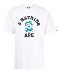 Мужская белая футболка с круглым вырезом с принтом от A Bathing Ape