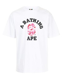 Мужская белая футболка с круглым вырезом с принтом от A Bathing Ape