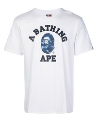 Мужская белая футболка с круглым вырезом с принтом от A Bathing Ape