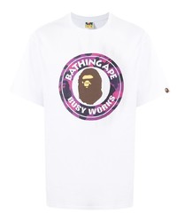 Мужская белая футболка с круглым вырезом с принтом от A Bathing Ape
