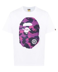 Мужская белая футболка с круглым вырезом с принтом от A Bathing Ape