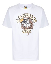 Мужская белая футболка с круглым вырезом с принтом от A Bathing Ape