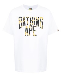 Мужская белая футболка с круглым вырезом с принтом от A Bathing Ape