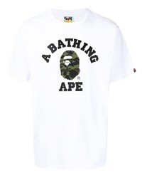 Мужская белая футболка с круглым вырезом с принтом от A Bathing Ape