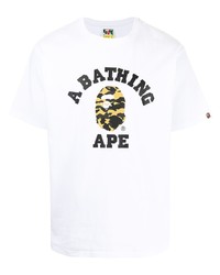 Мужская белая футболка с круглым вырезом с принтом от A Bathing Ape