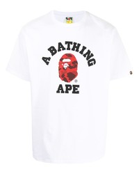 Мужская белая футболка с круглым вырезом с принтом от A Bathing Ape