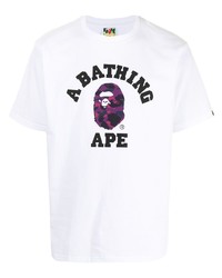 Мужская белая футболка с круглым вырезом с принтом от A Bathing Ape