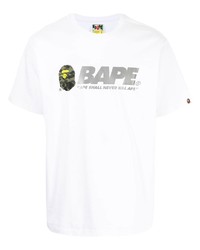 Мужская белая футболка с круглым вырезом с принтом от A Bathing Ape