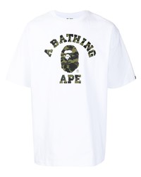 Мужская белая футболка с круглым вырезом с принтом от A Bathing Ape