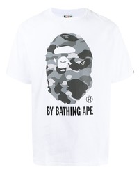 Мужская белая футболка с круглым вырезом с принтом от A Bathing Ape