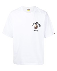 Мужская белая футболка с круглым вырезом с принтом от A Bathing Ape