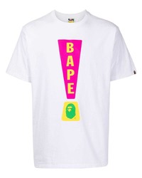 Мужская белая футболка с круглым вырезом с принтом от A Bathing Ape