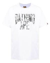 Мужская белая футболка с круглым вырезом с принтом от A Bathing Ape