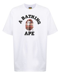 Мужская белая футболка с круглым вырезом с принтом от A Bathing Ape