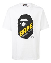 Мужская белая футболка с круглым вырезом с принтом от A Bathing Ape