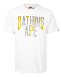 Мужская белая футболка с круглым вырезом с принтом от A Bathing Ape