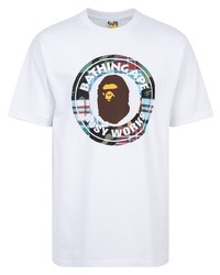 Мужская белая футболка с круглым вырезом с принтом от A Bathing Ape