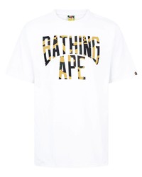 Мужская белая футболка с круглым вырезом с принтом от A Bathing Ape