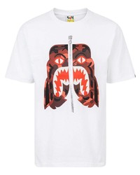 Мужская белая футболка с круглым вырезом с принтом от A Bathing Ape