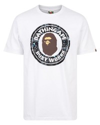 Мужская белая футболка с круглым вырезом с принтом от A Bathing Ape