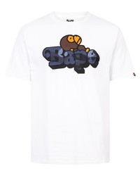 Мужская белая футболка с круглым вырезом с принтом от A Bathing Ape